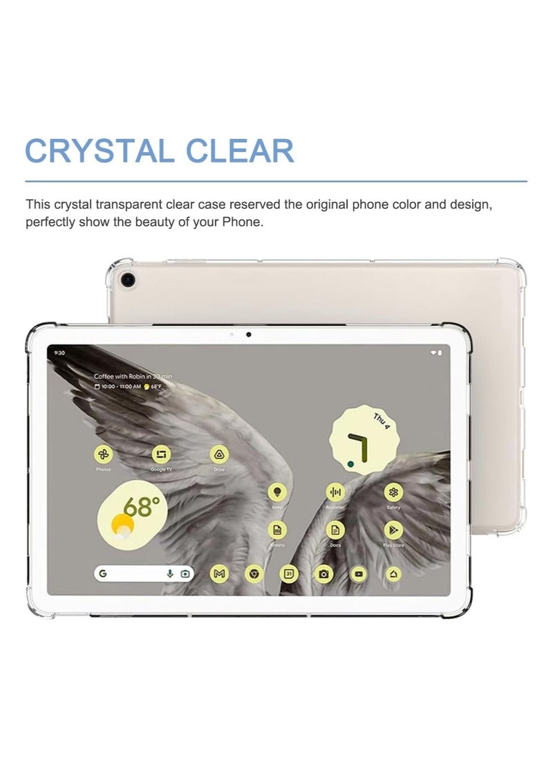 Clear Case for Google Pixel Tablet, Corner Protection Flexible Thin Slim Fit Transparent TPU Protective Cover Shell Lightweight Shockproof Back Case for Google Pixel Tablet