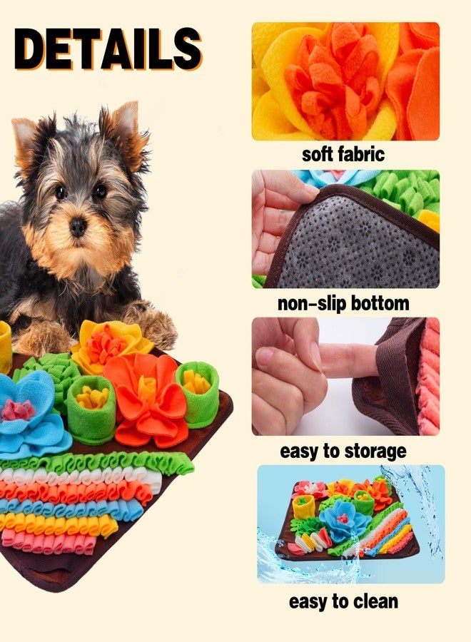 Oliumt Snuffle Mat for Dogs, Sniff Mat Slow Feeding Mat for Small Pets Cats, Rabbits - Help Stress Relief and Training - Stimulate Your Pet's Foraging Skills! (Brown) - Image 2