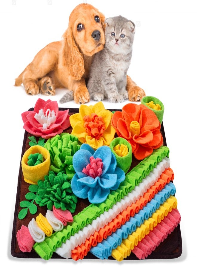 Oliumt Snuffle Mat for Dogs, Sniff Mat Slow Feeding Mat for Small Pets Cats, Rabbits - Help Stress Relief and Training - Stimulate Your Pet's Foraging Skills! (Brown) - Image 1