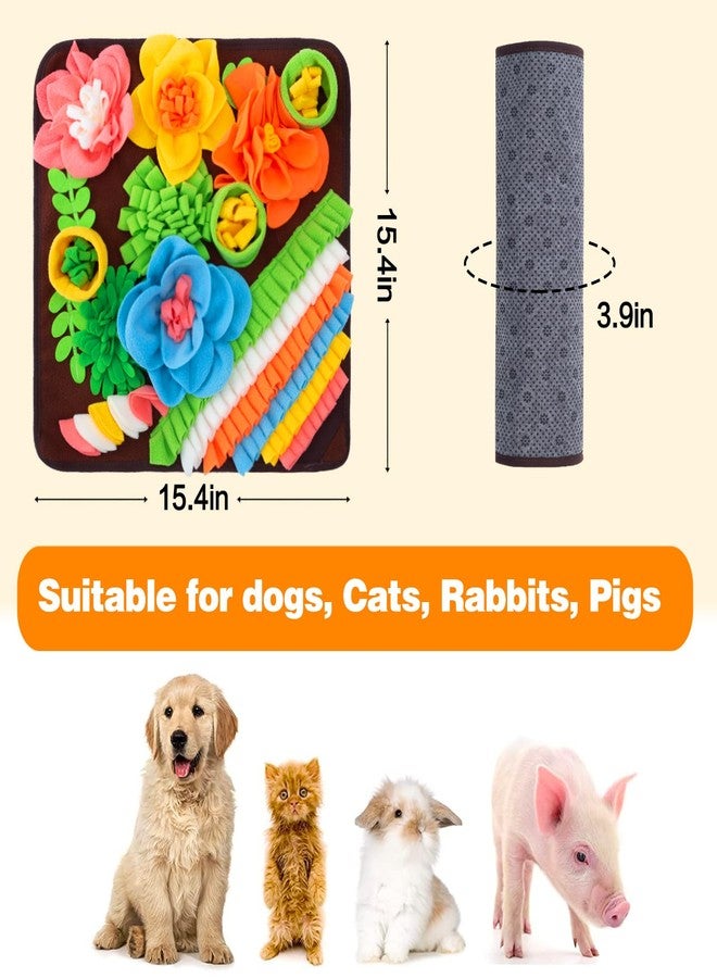 Oliumt Snuffle Mat for Dogs, Sniff Mat Slow Feeding Mat for Small Pets Cats, Rabbits - Help Stress Relief and Training - Stimulate Your Pet's Foraging Skills! (Brown) - Image 5