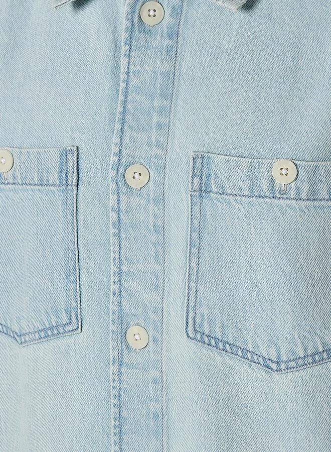 Lee Cooper Lee Cooper Relaxed Fit Collared Denim Long Sleeves Shirt
