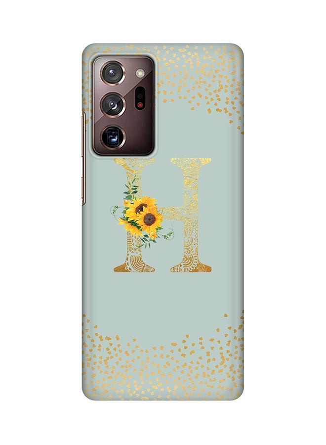 Stylizedd Monogram Slim Cover for Samsung Galaxy Note 20 Ultra Case Custom Initials Letter Floral Pattern Snap Series Mobile Cover Matte Alphabet  - H (Light Green) - Image 1