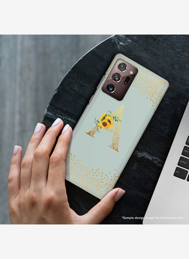 Stylizedd Monogram Slim Cover for Samsung Galaxy Note 20 Ultra Case Custom Initials Letter Floral Pattern Snap Series Mobile Cover Matte Alphabet  - H (Light Green) - Image 2