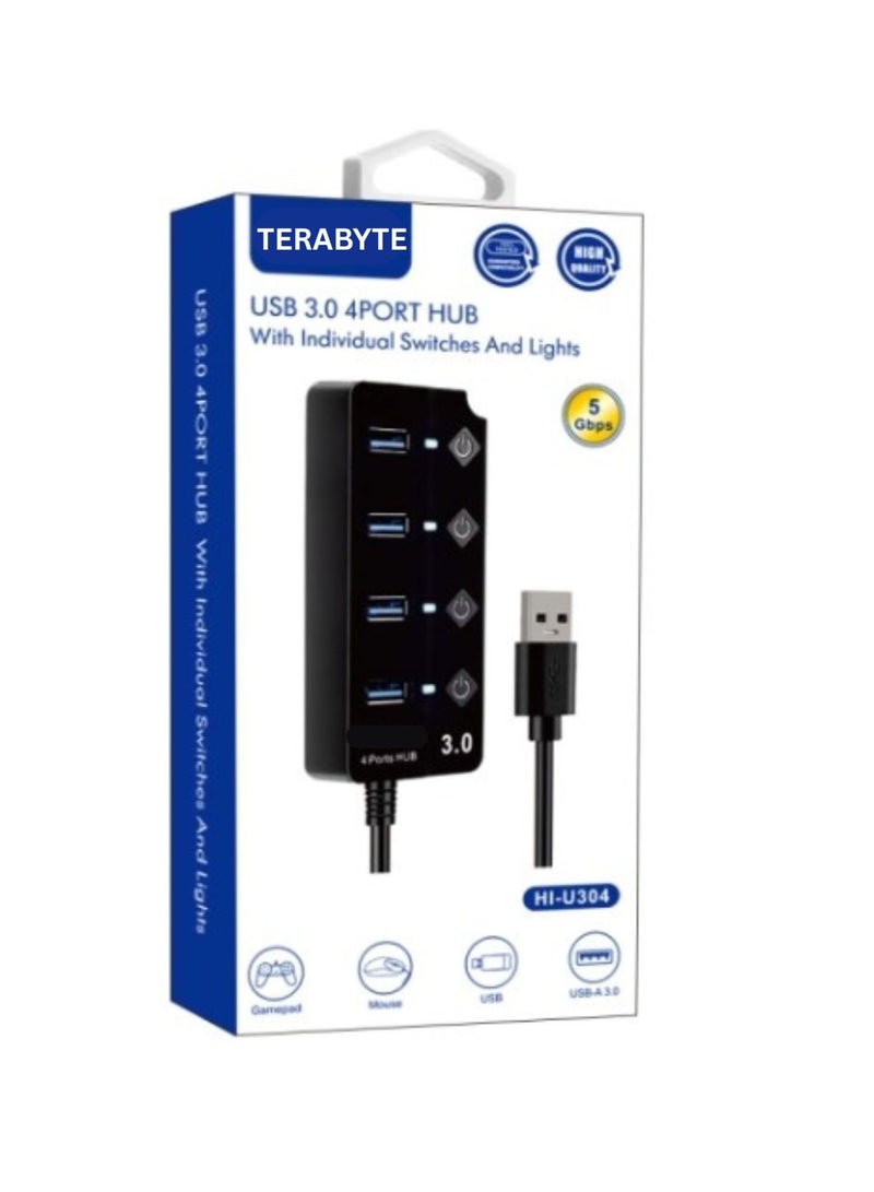 Terabyte USB 3.0 4PORT HUB With Individual Switches And Lights - Image 1