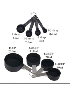 Generic Measuring Spoons for Spices, Flour, Sugar, Salt - 8 Piece Measuring Cups and Spoons Set, Measuring Cups and Spoons with Stainless Steel Handle and Stackable Design for Measuring Dry or Liquid Ingredients, Measuring Set for Kitchen, Cooking, Baking - Measuring Spoons Set - Measuring Spoons Set with Stainless Steel Handles, Dosing Spoon, Measuring Cups Set for Kitchen, Cooking, Baking, Measuring Dry Liquids - Measuring Tools Standard Kitchen Measuring Cups Food Prep Supplies Measuring Salt, Sugar, Salt, Spices - Measuring Spoons for Spices - Measuring Spoons for Cooking  - Image 2