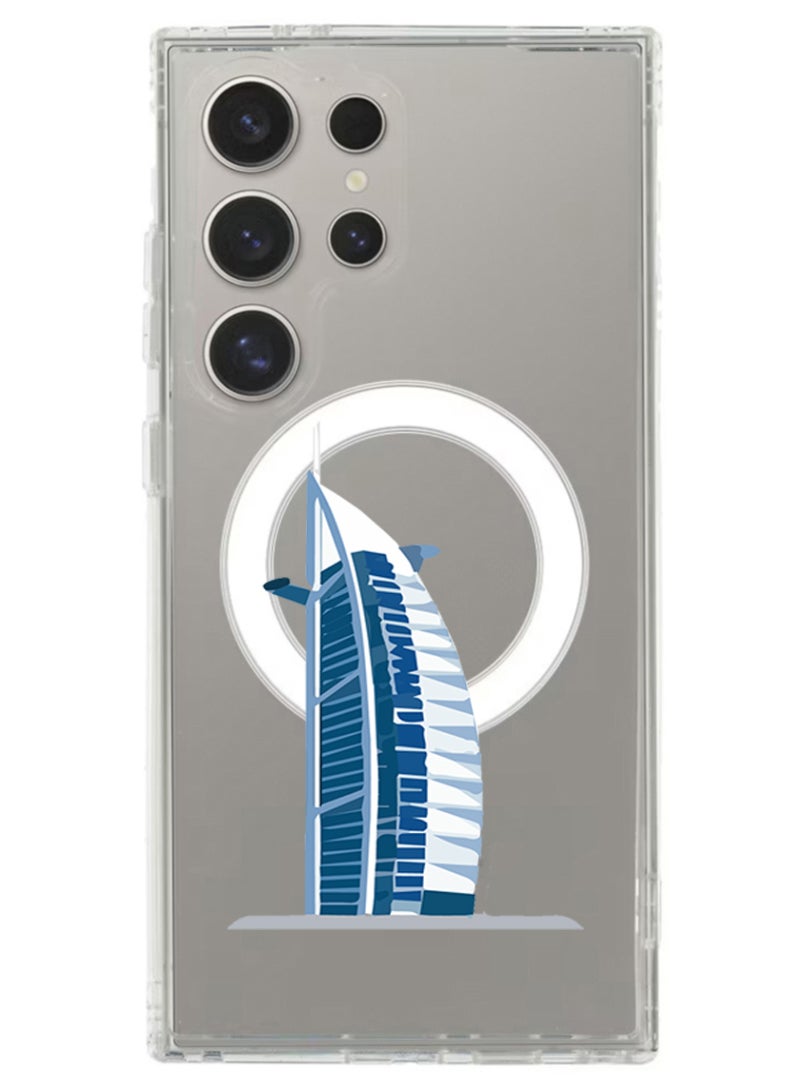 Theodor Magnetic Case for Samsung Galaxy S24 Ultra 6.8-inch Compatible with MagSafe Wireless Charging, Shockproof Phone Bumper Cover Burj Al arab - Image 1