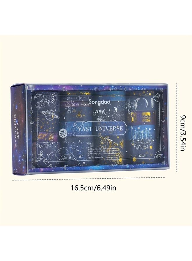 Vast Stars Washi Tape 20pcs Box Vintage Planet Universe DIY Decorative Stickers - Image 3