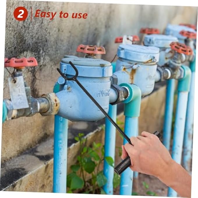 HANDLE UTILITY KEY FOR WATER VALVE SHUT OFF LONG ROD DESIGN VERSATILE FORK FOR EASY OPERATION ESSENTIAL TOOL FOR QUICK WATER CONTROL IN PLUMBING HEATING APPLICATIONS - Image 3