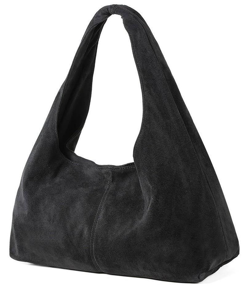 EMGILL Women's Suede Tote Bag Retro Crescent Shoulder Bag Trendy Slouchy Suede Handbag Underarm Purse Work Bag Dumpling Bag - Image 4