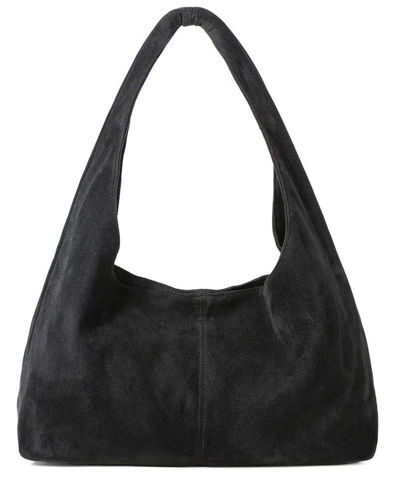 EMGILL Women's Suede Tote Bag Retro Crescent Shoulder Bag Trendy Slouchy Suede Handbag Underarm Purse Work Bag Dumpling Bag - Image 1