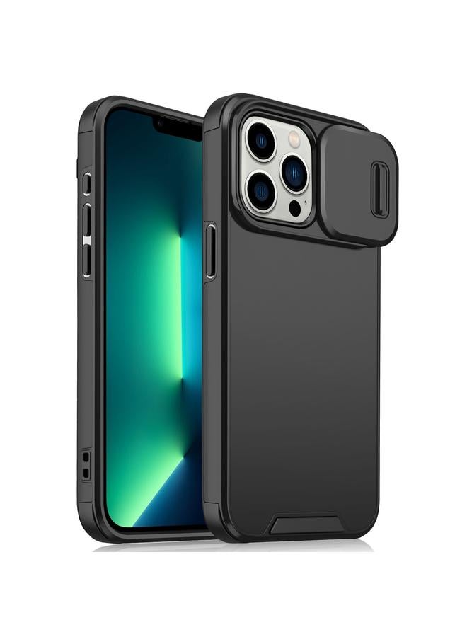 زبون جراب لهاتف iPhone 13 Pro مزود بدرع كاميرا منزلق من مادة TPU + جراب هاتف PC - Image 1