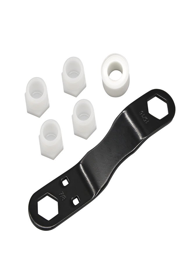 Powswopx RV Water Heater Drain Plug Kit Include Wrench & 4 Pieces 1/2" NPT RV Heater Water Plugs and 1 Roll PTFE Tape Fits 7/8" & 15/16" Drain Plugs - Image 1