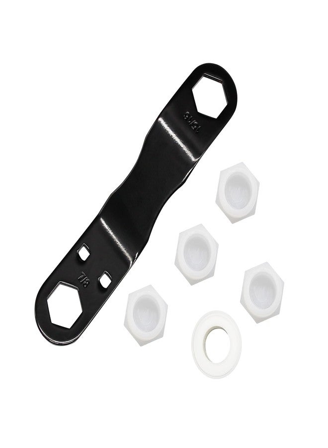Powswopx RV Water Heater Drain Plug Kit Include Wrench & 4 Pieces 1/2" NPT RV Heater Water Plugs and 1 Roll PTFE Tape Fits 7/8" & 15/16" Drain Plugs - Image 3