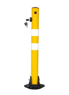 BERRY Berry 650MM Reflective Yellow Parking Barrier Post | Easy-to-Operate Anti-Manual Lock with Key Lock | Plastic Anti-Parking Bollard  - Image 1