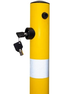 BERRY Berry 650MM Reflective Yellow Parking Barrier Post | Easy-to-Operate Anti-Manual Lock with Key Lock | Plastic Anti-Parking Bollard  - Image 2