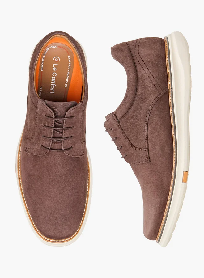 Leather Solid Lace-Up Sneakers