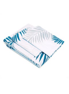 سنوز طقم ملاية سرير فلات 3قطع، 220*235 سم +2 كيس مخدة إضافي، تصميم تركواز تروبيكال  - Image 4