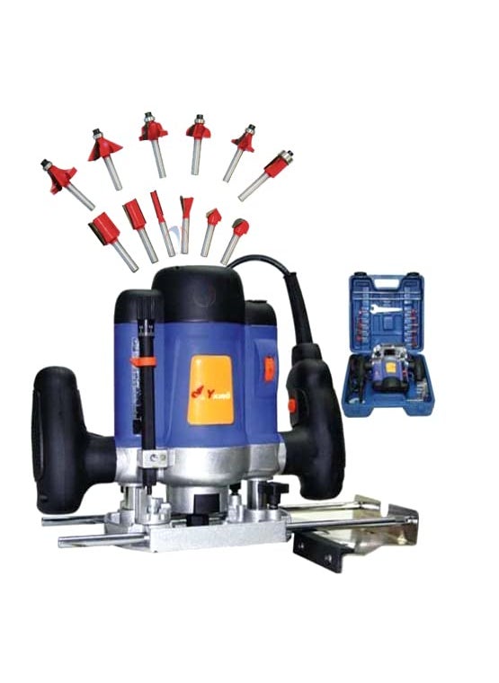 Mass Pro Mass Pro YK Router Machine Wood Working Router Machine with Bits 12 Pcs Rotary Tool 8 mm  - Image 1