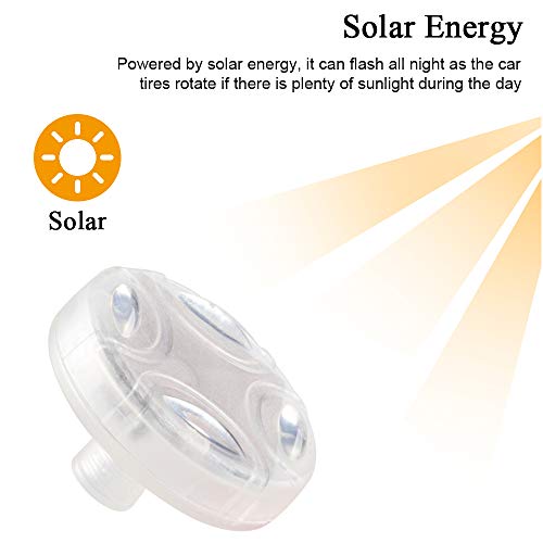 KaiDengZhe Solar Car Tire Wheel Lights LED Car Wheel Tire Air Valve Cap Light with Motion Sensors Flashing Colorful LED Gas Nozzle Cap Tire Light Use for Car Motorcycles Bicycles （Pack of 4） - Image 3