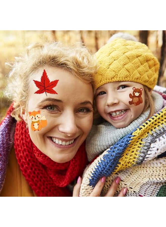 winthrop 240 Pcs Autumn Temporary Tattoos for Kids Thanksgiving Bulk Waterproof Safety Tattoos Stickers Best Choice for Fall Goody Bag Stuffers 60 Different Designs maple leaves pumpkins scarecrows turkeys - Image 3