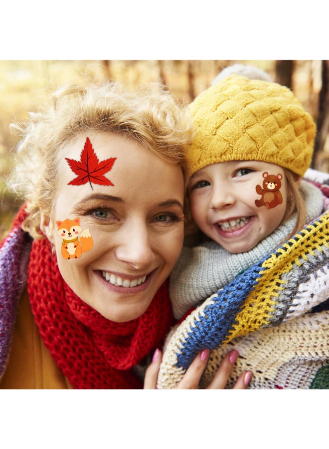 winthrop 240 Pcs Autumn Temporary Tattoos for Kids Thanksgiving Bulk Waterproof Safety Tattoos Stickers Best Choice for Fall Goody Bag Stuffers 60 Different Designs maple leaves pumpkins scarecrows turkeys - Image 4