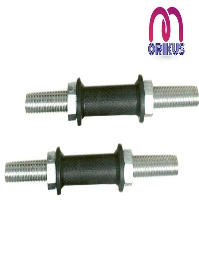 MORIKUS Plastic Dumbbell Rods with Fibre Grip with Locks, 14 Inch, Silver (Steel) - Image 2