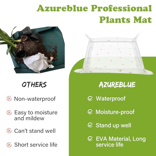 Azureblue Repotting Mat for Indoor Plants Waterproof Clear Potting Mat Foldable Gardening Plants Potting Repotting Tray to Control Potting Soil Indoor Plant Garden Accessories Gifts for Plant Lovers 23.6" - Image 5