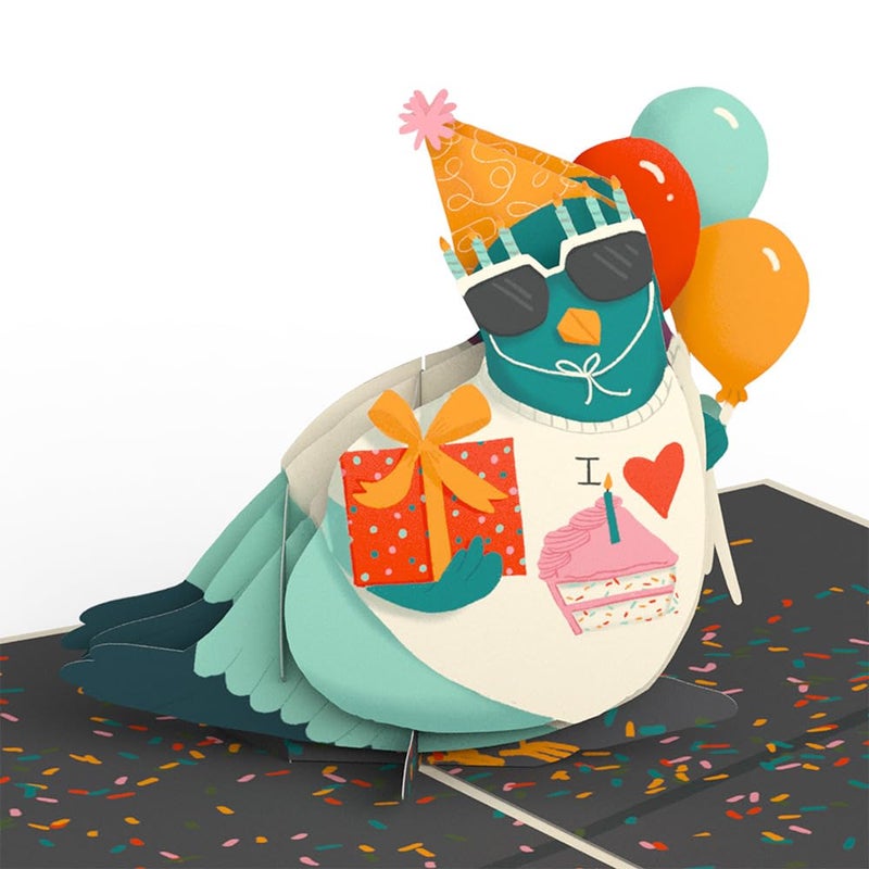 Lovepop 'That's Coo' Pigeon Funny 3D Pop-Up Birthday Card - for Him, Her, Kids, Boys, Girls, Men, Women - 5" x 7" - Envelope Included - Image 2