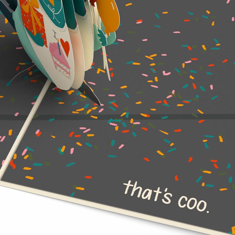 Lovepop 'That's Coo' Pigeon Funny 3D Pop-Up Birthday Card - for Him, Her, Kids, Boys, Girls, Men, Women - 5" x 7" - Envelope Included - Image 3