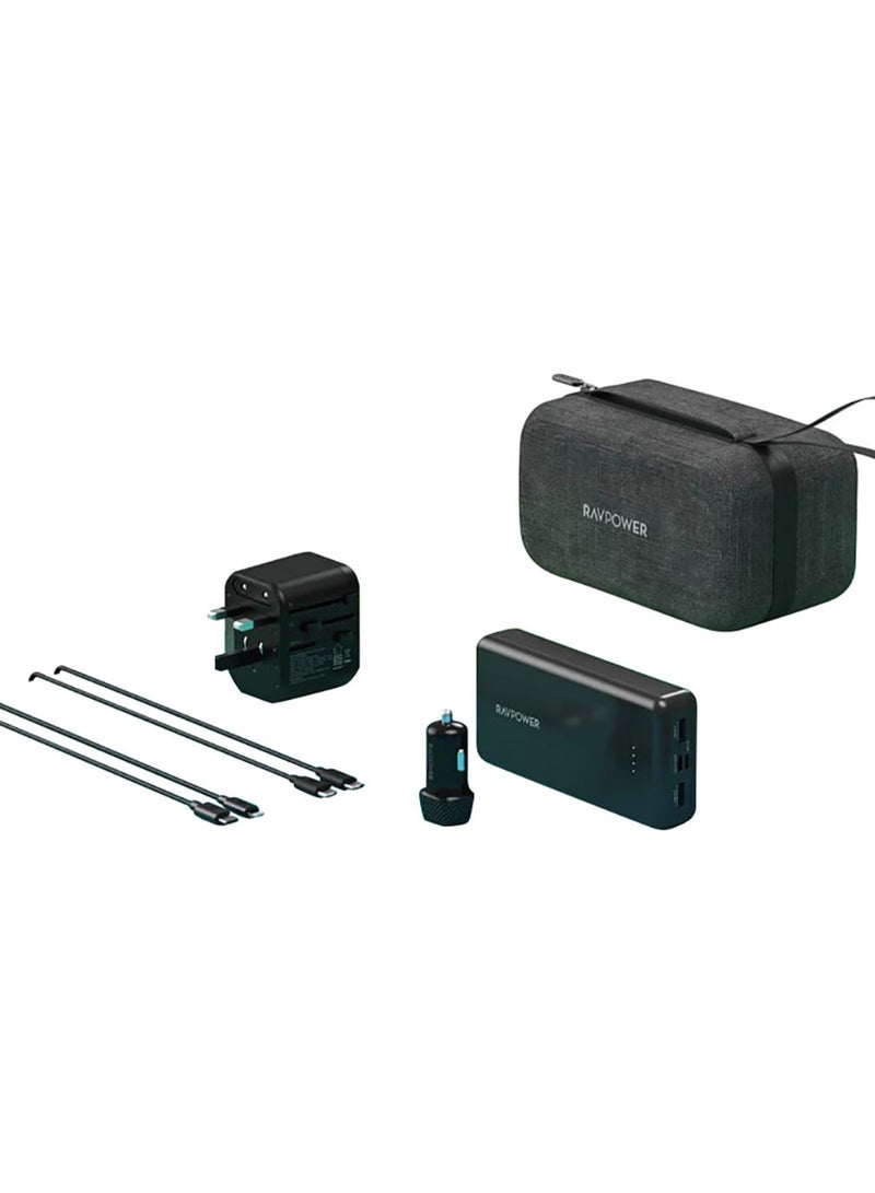 RAVPOWER Power bank + home charger + car charger - Image 1
