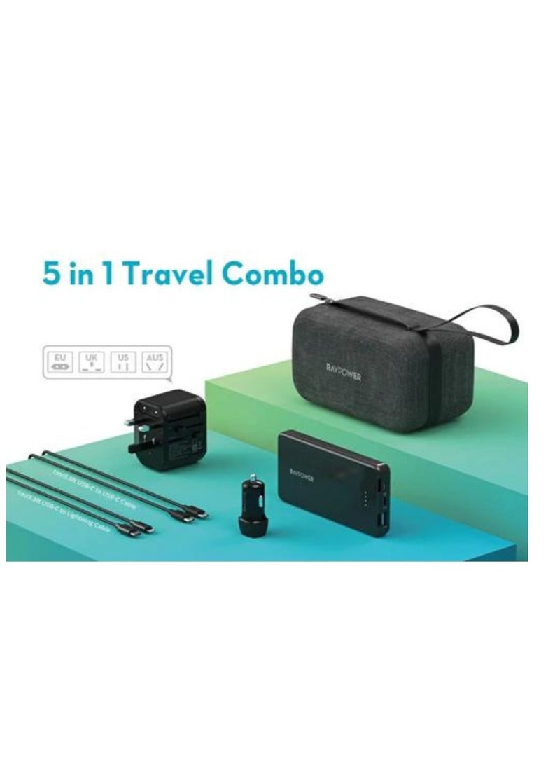 RAVPOWER Power bank + home charger + car charger - Image 2