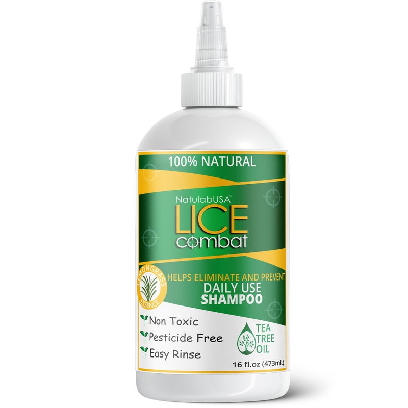 NatulabUSA Lice Shampoo | Helps Eliminate Lice, Super Lice & Nits | Repels & Prevents | Pesticide Free | 100% Natural | Tea Tree + Coconut Oil | Best Value | Smells Great. - Image 1