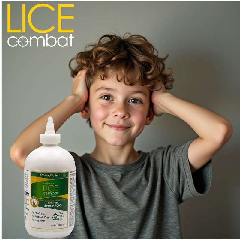 NatulabUSA Lice Shampoo | Helps Eliminate Lice, Super Lice & Nits | Repels & Prevents | Pesticide Free | 100% Natural | Tea Tree + Coconut Oil | Best Value | Smells Great. - Image 3