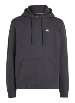 TOMMY JEANS Men's  Badge Terry Regular Fit Hoody , Grey - Cotton  - Image 2