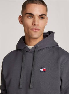 TOMMY JEANS Men's  Badge Terry Regular Fit Hoody , Grey - Cotton  - Image 4