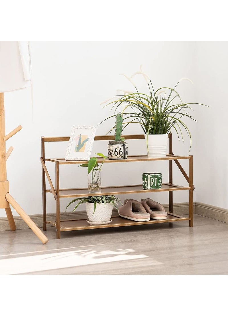 LINGWEI Wooden Shoe Rack Entrance Hall Bamboo Multilayer Shoe Shelf Bathroom Wooden Space Saving Shoe Cabinet Modern Classic Home Shoes Shelf Organizer Furniture - Image 2