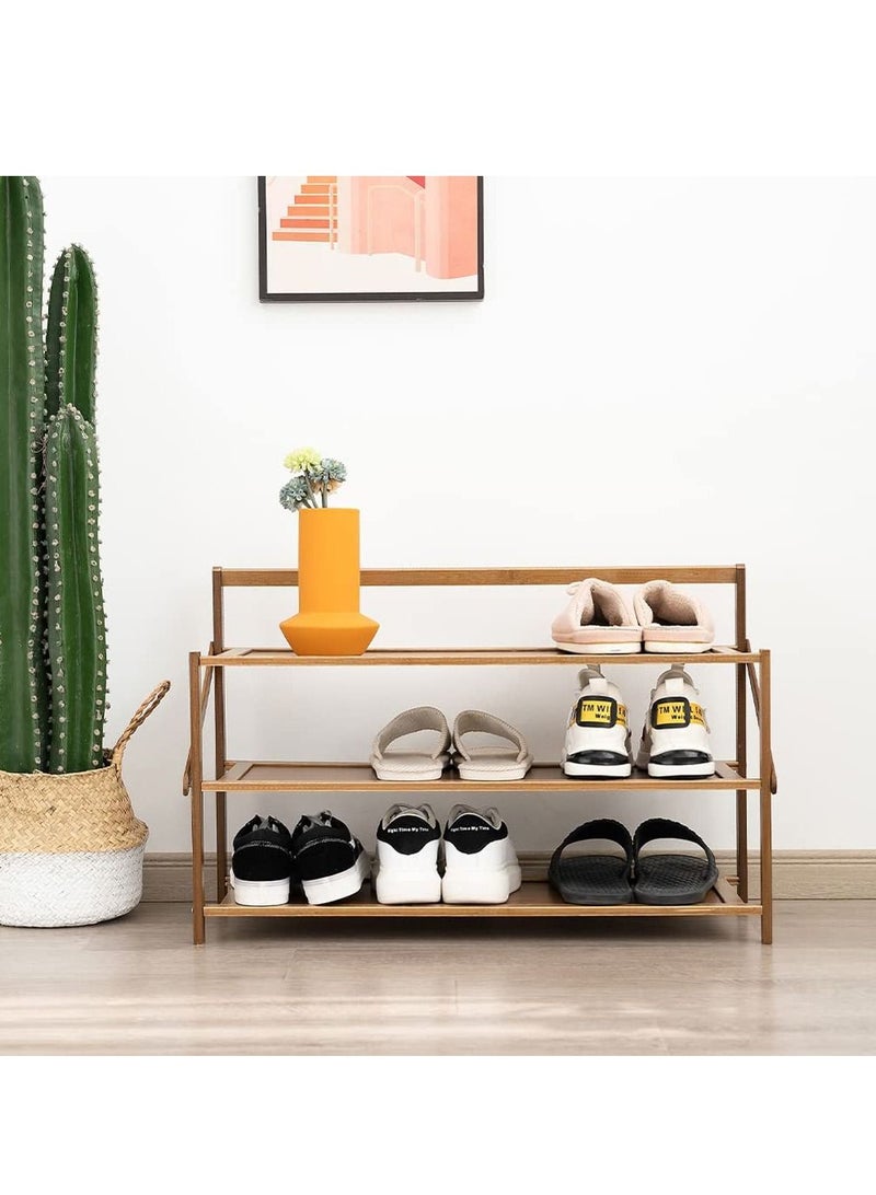 LINGWEI Wooden Shoe Rack Entrance Hall Bamboo Multilayer Shoe Shelf Bathroom Wooden Space Saving Shoe Cabinet Modern Classic Home Shoes Shelf Organizer Furniture - Image 1