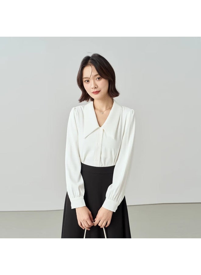 Lady Bird Miss Bird Women's Blue V-neck Shirt Spring And Summer Suit Inner Wear Interview Professional Attire Formal Shirt - Image 3