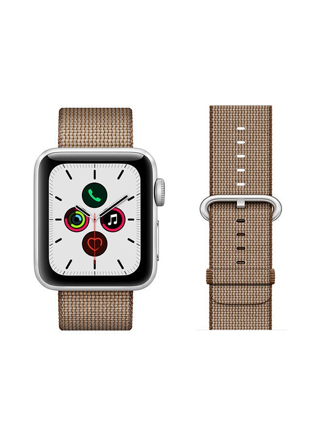 NIBEMINENT Round Buckle Nylon Replacement Band For Apple Watch Series 5/4/3/2/1 Coffee Brown - Image 2