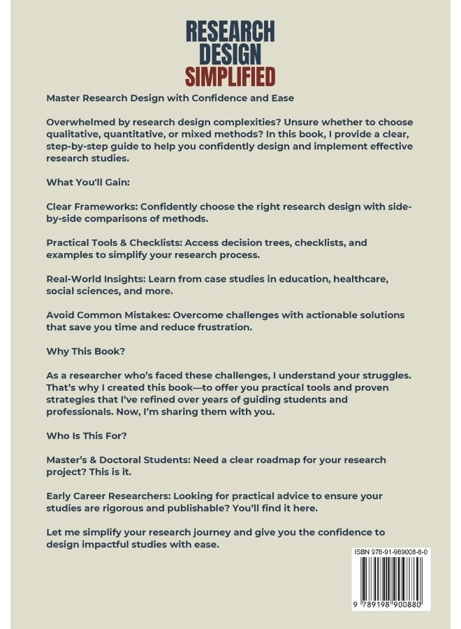 Research Design Simplified: A Beginner's Guide to Qualitative, Quantitative, and Mixed Methods Research - Image 2