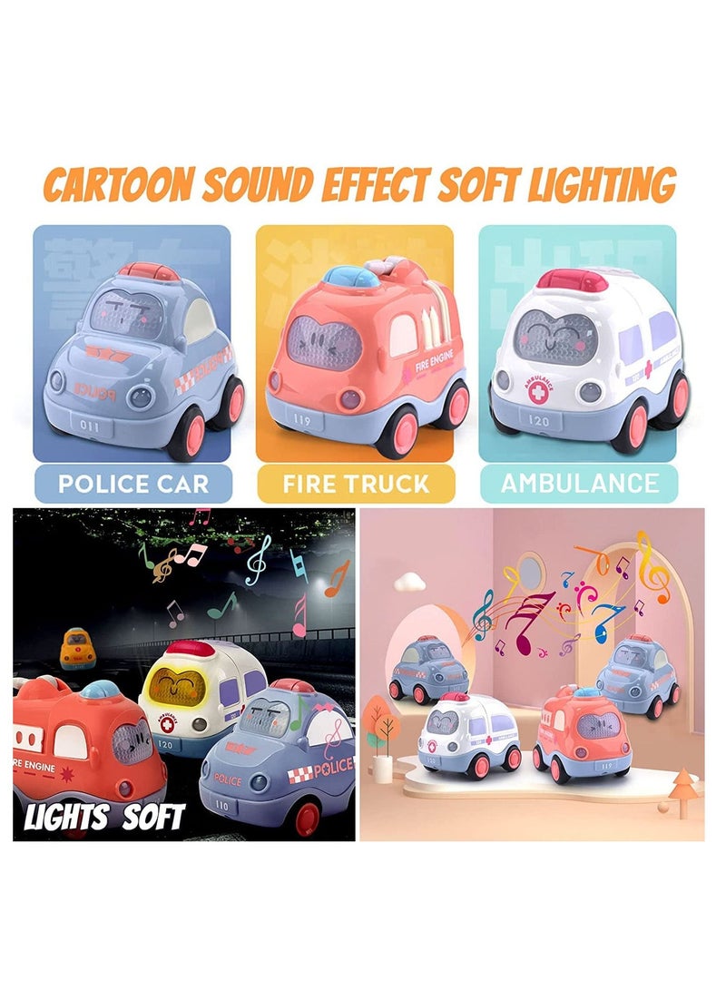 Friction Toy Set for Toddlers Ages 1-3, Push and Pull Vehicles with Lights and Sounds, Ages 1-3, Early Educational Toys for Boys Girls Children's Birthday Gift (3 Pieces)  - Image 5