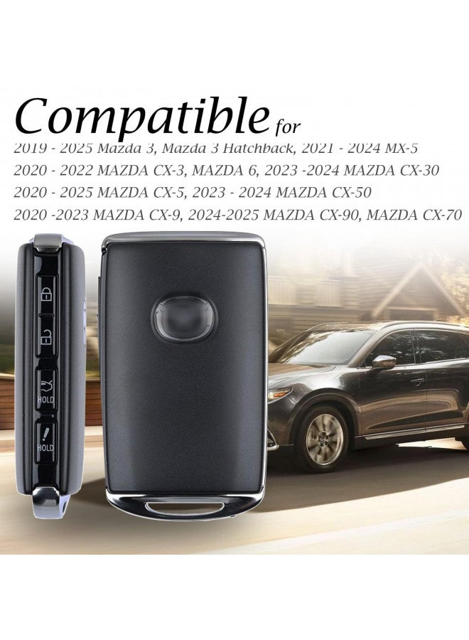 Vitodeco Vitodeco Genuine Leather Smart Key Fob Case Cover Protector Compatible with Mazda 3, Mazda 3 Hatchback, Mazda 6, CX-5, CX-50, CX-3, CX-30, CX-9, CX-90 2020-2025, CX-70 2025 (4-Button, Black/Red) - Image 4
