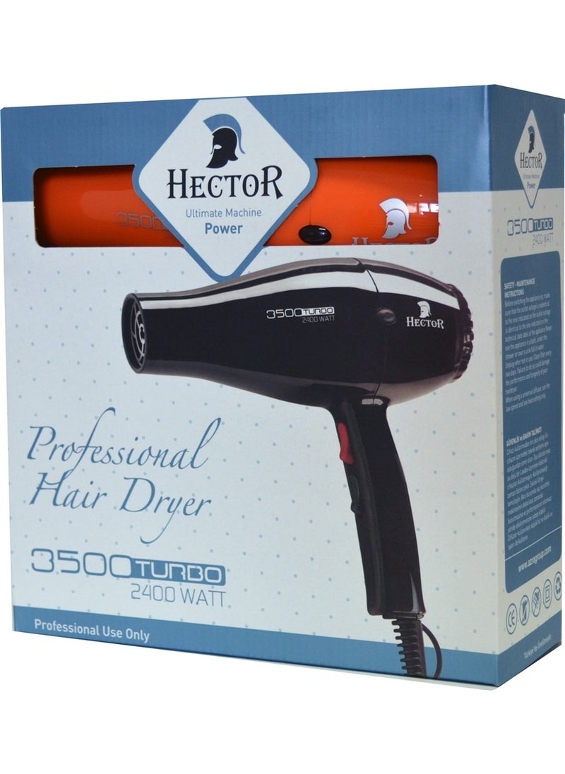 HECTOR - 3500 Turbo Blow Dryer 2400W - Orange - Image 1