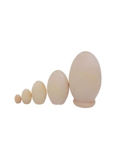 klarako Blank Matryoshka Doll 1 Set Unpainted Wooden Nesting Dolls Egg Matryoshka Dolls DIY Craft Unfinished Blank Dolls Easter Party Favors Gifts Nesting Dolls  - Image 2