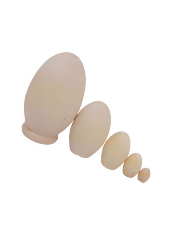 klarako Blank Matryoshka Doll 1 Set Unpainted Wooden Nesting Dolls Egg Matryoshka Dolls DIY Craft Unfinished Blank Dolls Easter Party Favors Gifts Nesting Dolls  - Image 3