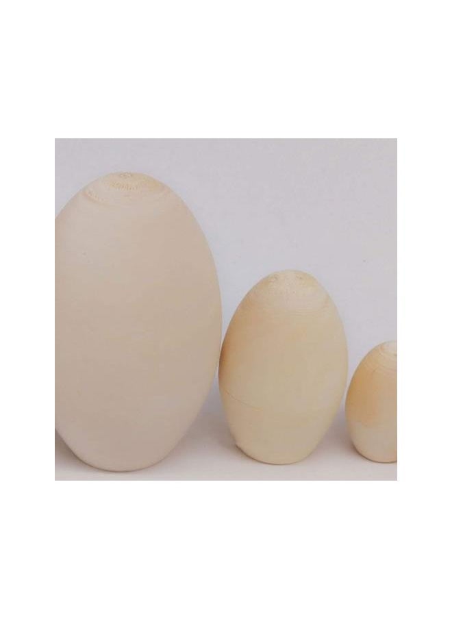 klarako Blank Matryoshka Doll 1 Set Unpainted Wooden Nesting Dolls Egg Matryoshka Dolls DIY Craft Unfinished Blank Dolls Easter Party Favors Gifts Nesting Dolls  - Image 4