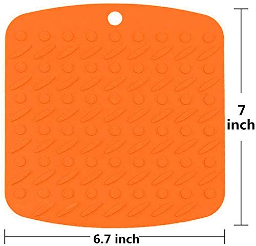 P-Plus International Silicone Trivets Multi-Purpose Silicone Pot Holders, Spoon Rest Table Mat Insulated Flexible Durable Sqaure Pack of 6 Multi 18 * 17cm - Image 2