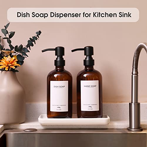 Supforce Shampoo and Conditioner Dispenser, 16.9oz Refillable Shampoo and Conditioner Bottles with Matte Pump and Funnel, Modern Shower Dispenser with Waterproof Labels for Hotel Home Bathroom - Image 3