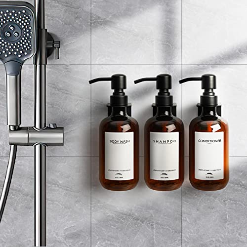 Supforce Shampoo and Conditioner Dispenser, 16.9oz Refillable Shampoo and Conditioner Bottles with Matte Pump and Funnel, Modern Shower Dispenser with Waterproof Labels for Hotel Home Bathroom - Image 4