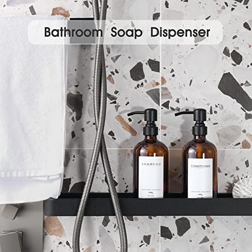 Supforce Shampoo and Conditioner Dispenser, 16.9oz Refillable Shampoo and Conditioner Bottles with Matte Pump and Funnel, Modern Shower Dispenser with Waterproof Labels for Hotel Home Bathroom - Image 2